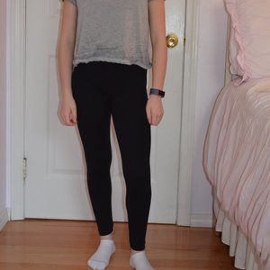 Black Ribbed Leggings